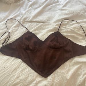 cotton candy LA - brown tie top